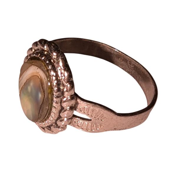 Vintage Sterling Silver Abalone Ring Size 4.75 - Picture 5 of 5